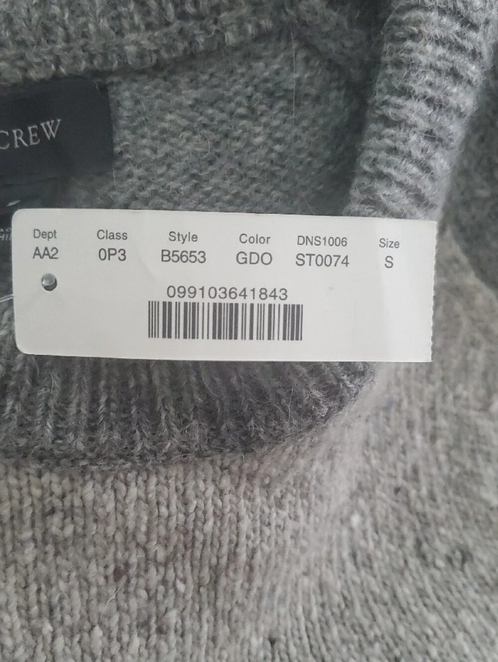 J. Crew Men’s Two-Tone Grey Crewneck Wool Sweater S